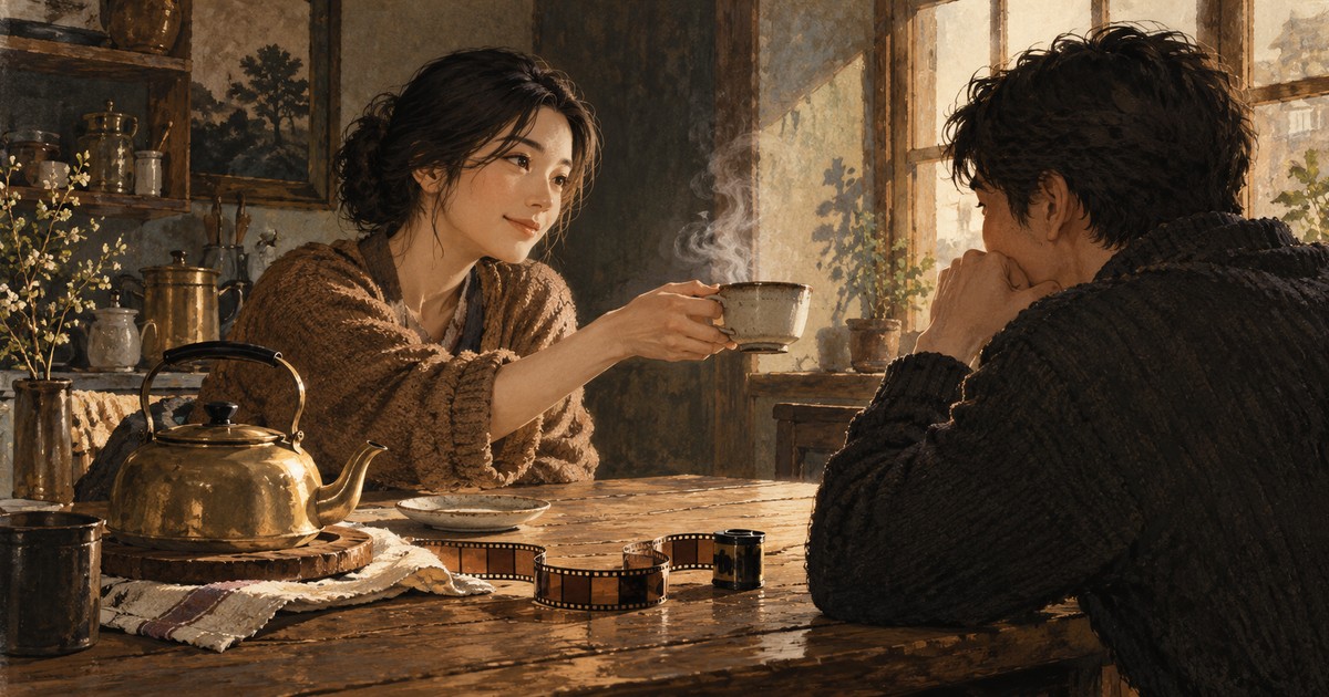 영화 속 식탁에서 발견하는 환대의 장면들 주제 일러스트